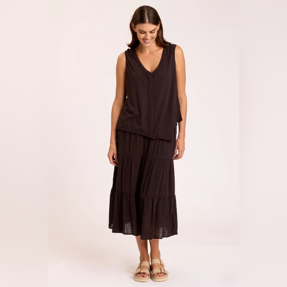 XCVI WEARABLES Sirius Tiered Skirt, Black